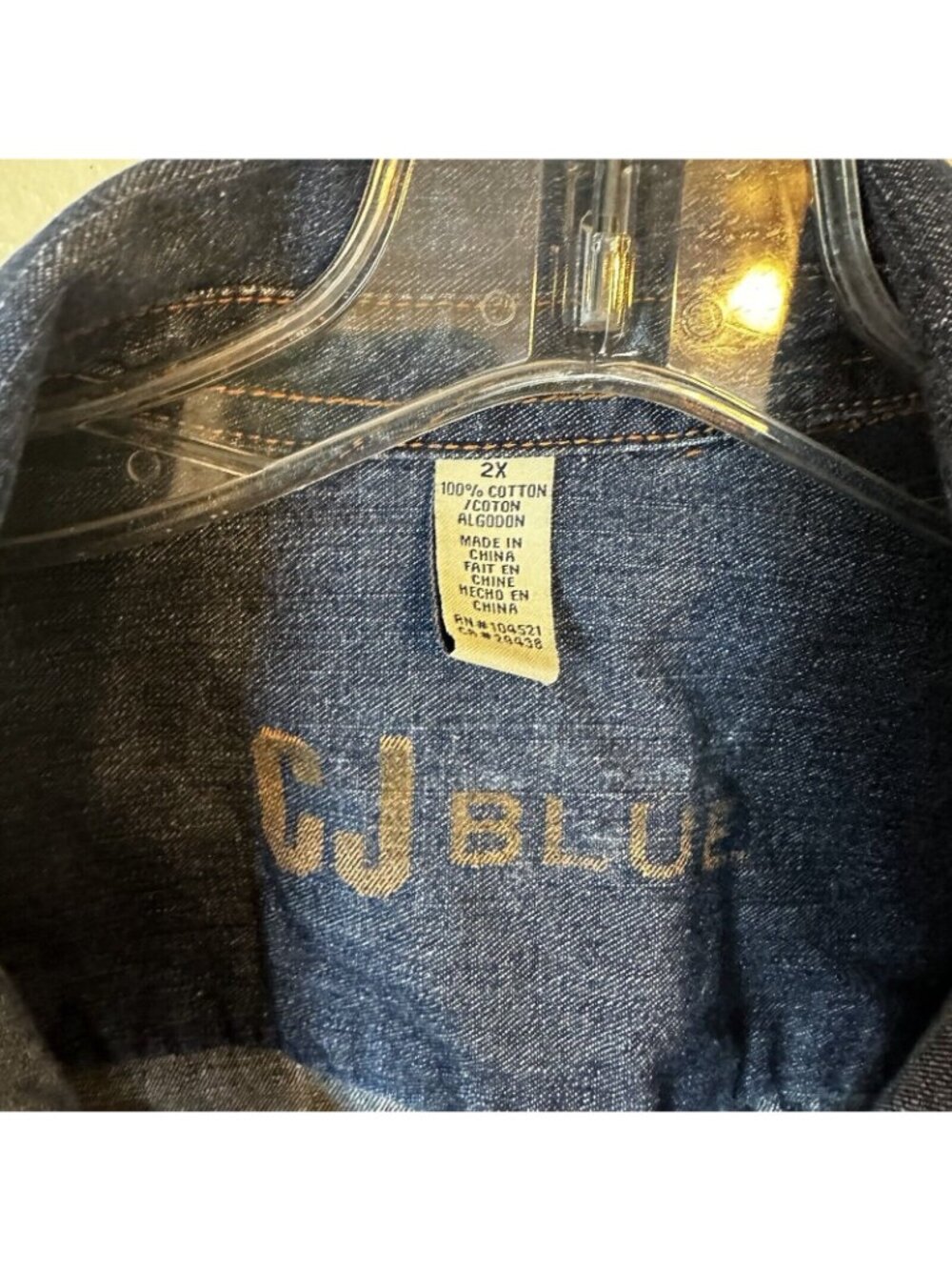 CJ Blue Womens 2X Denim Jacket Oversized Lightweight Coat Workwear Y2K Pockets - Picture 3 of 11